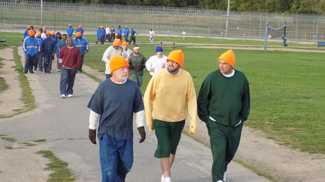 Inmates at Cotton during the 5K race.