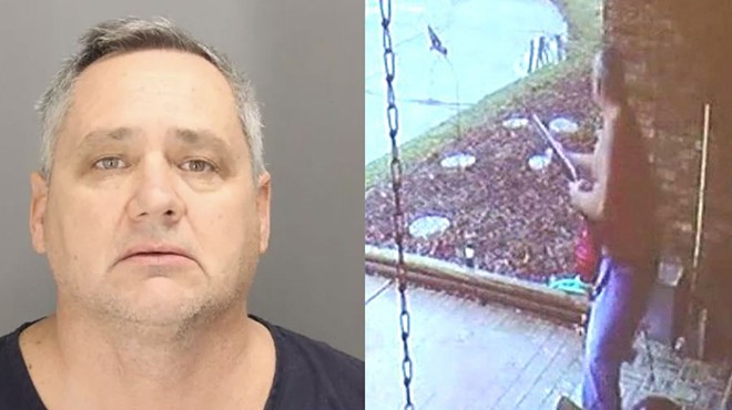 Jeffrey Zeigler pictured in his mug shot, left, and in a still from a home surveillance video on the right.