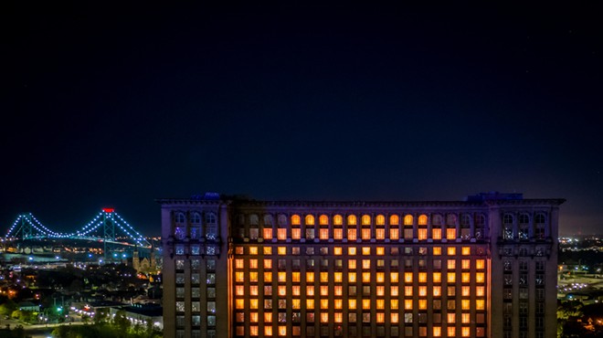 Michigan Central Station embraces Halloween with super cute light show