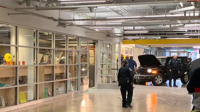 Image: Child crashes Jeep into College for Creative Studies