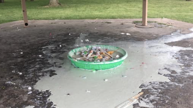 Roseville park says it was vandalized after telling a group to take their bounce house down