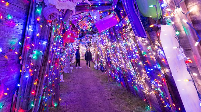 MOCAD's Robolights Detroit is the perfect backdrop for a twisted holiday photo op