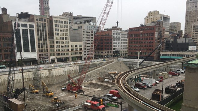 Construction at Detroit's Hudson's site project.