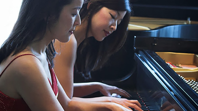 Image: It takes two — the Mack Sisters head to DIA with four-handed piano performance