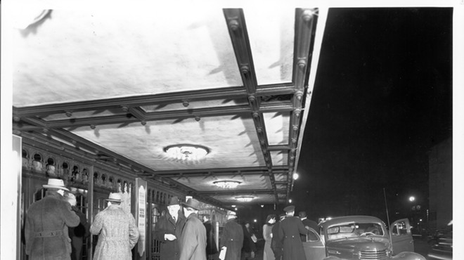 Music Hall's original canopy, photo circa mid-late 1950s.