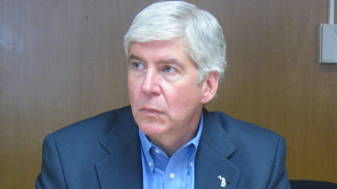 Image: Gov. Snyder heckled in downtown Ann Arbor