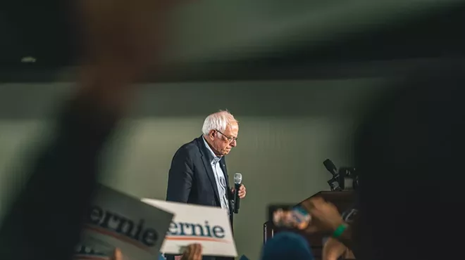 Sen. Bernie Sanders at a Detroit rally.