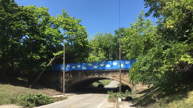 Davin Brainard's 'cloud bridge' repainted in Southwest