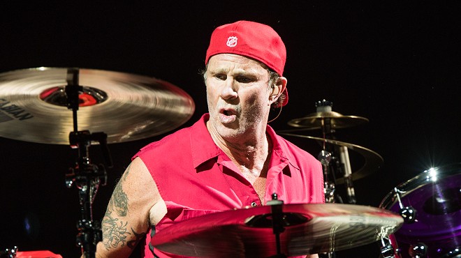 Chad Smith performing with the Red Hot Chili Peppers at Joe Louis Arena earlier this year.