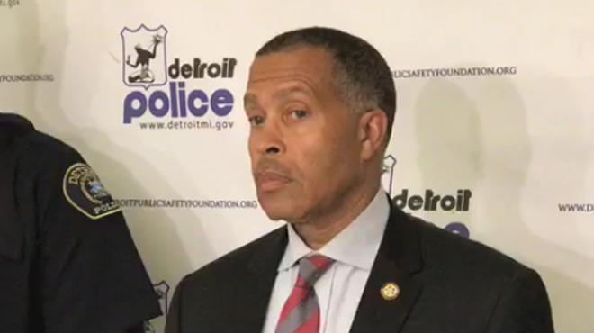 Detroit Police Chief James Craig addresses reporters on Monday.