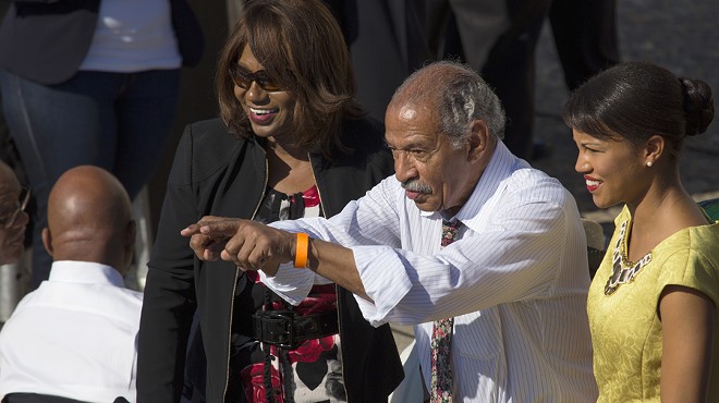 Michigan Congressman John Conyers at the 50th Anniversary of the march on Washington and Martin Luther King's I Have A Dream Speech, August 24, 2013, Lincoln Memorial, Washington, D.C.