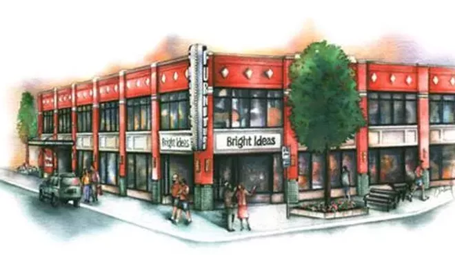 A rendering of the Bright Ideas building on Main Street.