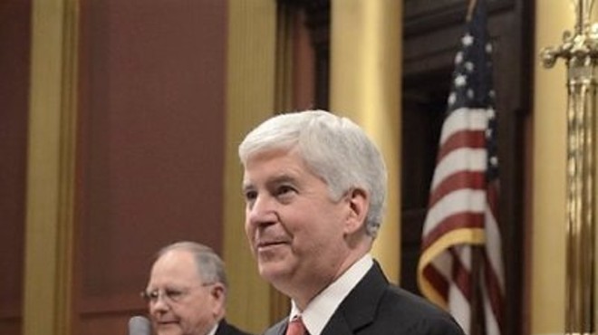 Gov. Rick Snyder delivering one of eight State of the State addresses.