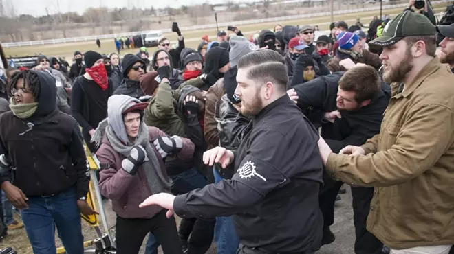 Violent clashes break out before Richard Spencer's speech at MSU