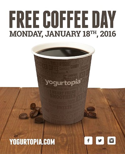Free Coffee in celebration of National Gourmet Coffee Day