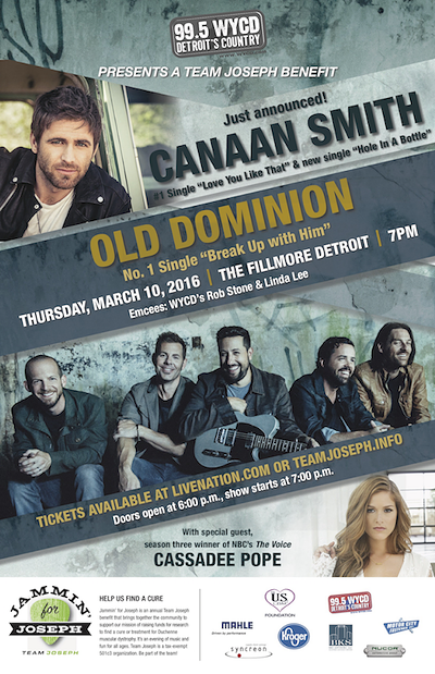 Jammin’ for Joseph with Canaan Smith, Old Dominion and Cassadee Pope