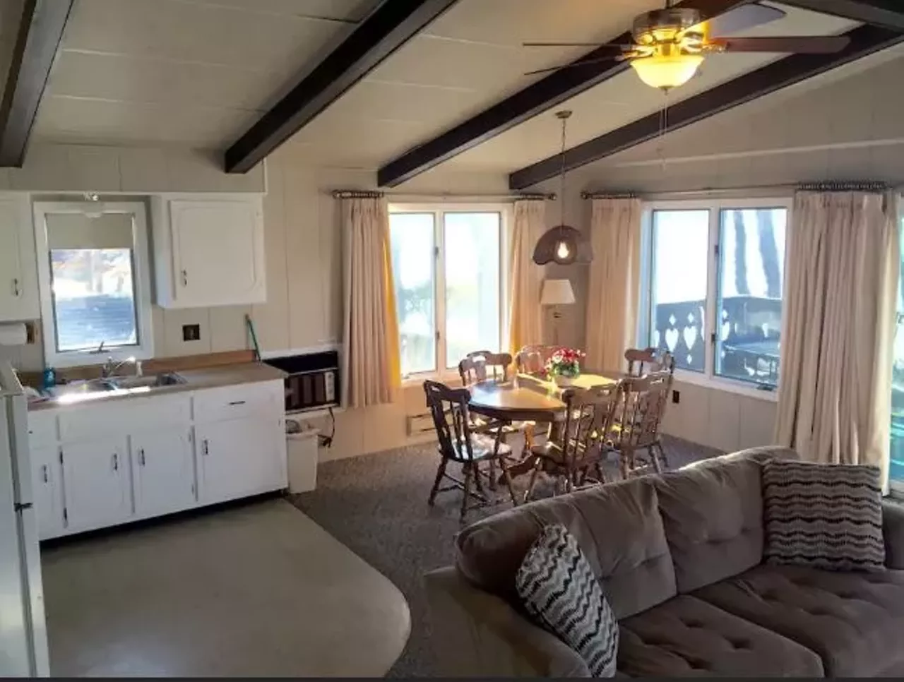 Prudenville, Michigan Average nightly rate: $175 The beauty of this college is the close proximity to Houghton. Conveniently the lake is right outside the front door, enjoy the gorgeous daytime views and amazing sunset views at your leisure. This cottage is truly a wonderful weekend escape. 