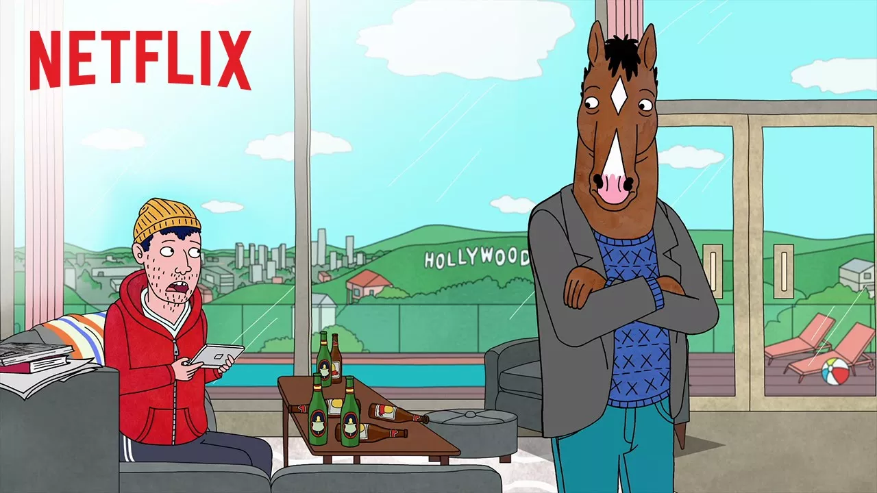 9. Bojack Horseman- Cartoons like Family Guy, American Dad, and anything on Adult Swim always straddle the line of surreal comedy with a small dose of humanity and wit, but no other cartoon does this quite like Netflix&#146;s Bojack Horseman. Bojack is a talking horse-actor (once again, stay with us) who lives in Hollywood where people live amongst anthropomorphic animals. Bojack (voiced by Will Arnett) used to be a TV show years ago, but has since done nothing except do drugs and make a fool of himself on talk shows and other public appearances. The show is out there, and I mean way out there, but the jokes are hilarious and the animation style is minimal and effective.