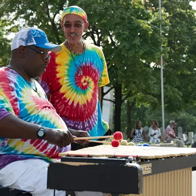 John Davis shows off his amazing xylophone skills