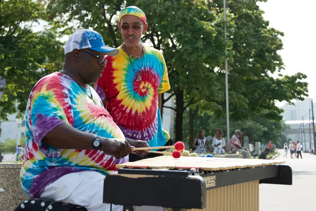 John Davis shows off his amazing xylophone skills
