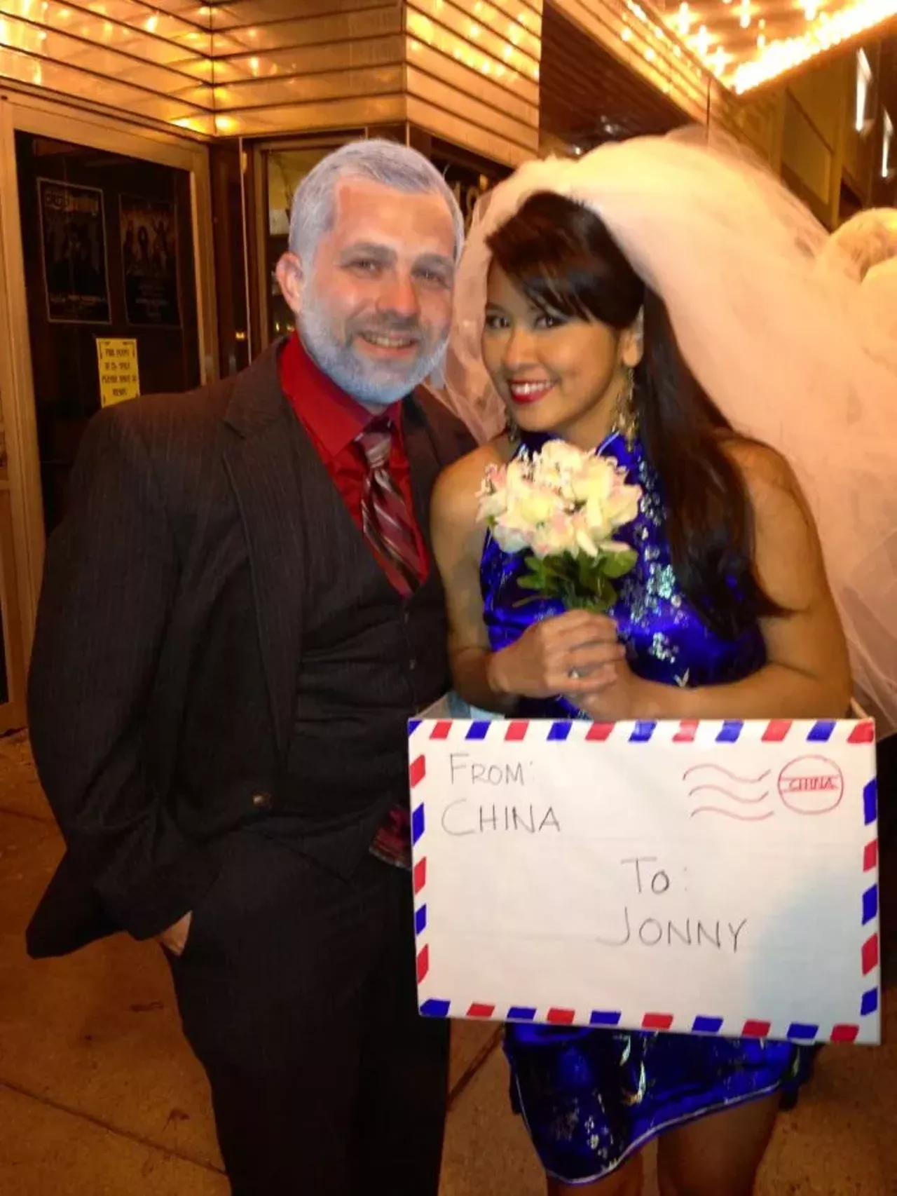 Metro Times Readers: Amie Fung as mail order bride and Jonny Schumaker as the wealthy buyer.