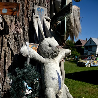 Another example of trash being reused for art is The Heidelberg Project at 3600 Heidelberg St., Detroit. Located in Detroit’s East Side and spanning two blocks, the Heidelberg Project uses discarded items that are repurposed into eclectic pieces of art. One item of particular interest is the tree full of stuffed animals. http://www.heidelberg.org/