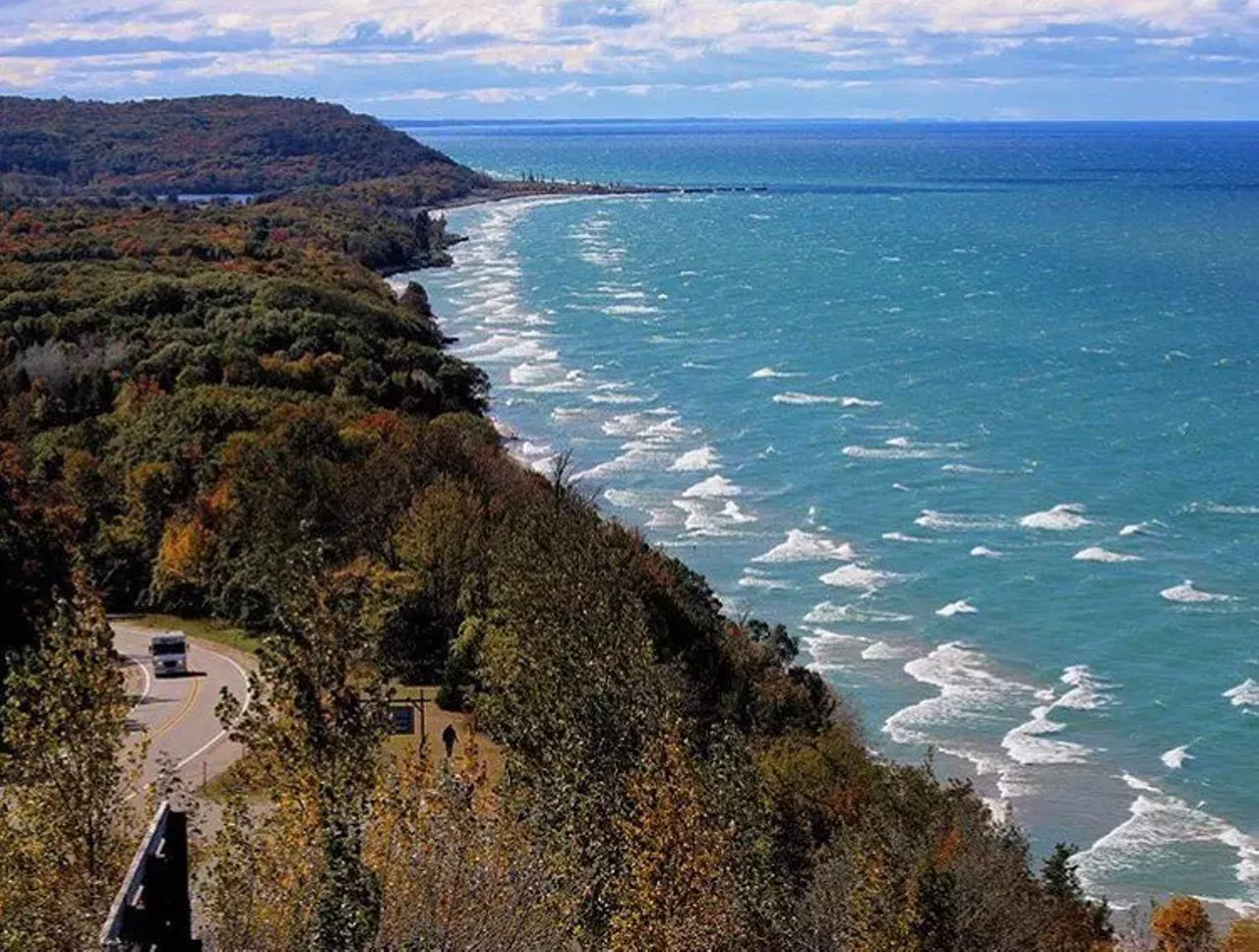 Arcadia 4 hours from Detroit What&#146;s great about it: Located along Lake Michigan, Arcadia has sandy beaches and areas for boating and fishing, and anyone who&#146;s been there wouldn&#146;t be surprised to know the town was nominated Michigan&#146;s most scenic drive by National Geographic for Traveler Magazine. Places to check out: Arcadia Beach Photo via enjoymichigan, Instagram
