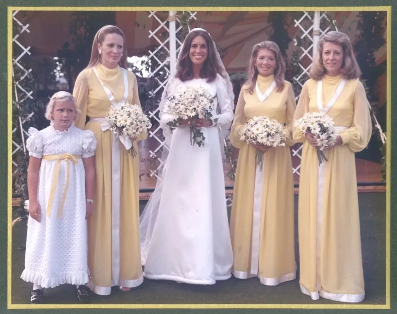 Cynthia Layne Neskow and bridesmaids. 1974.