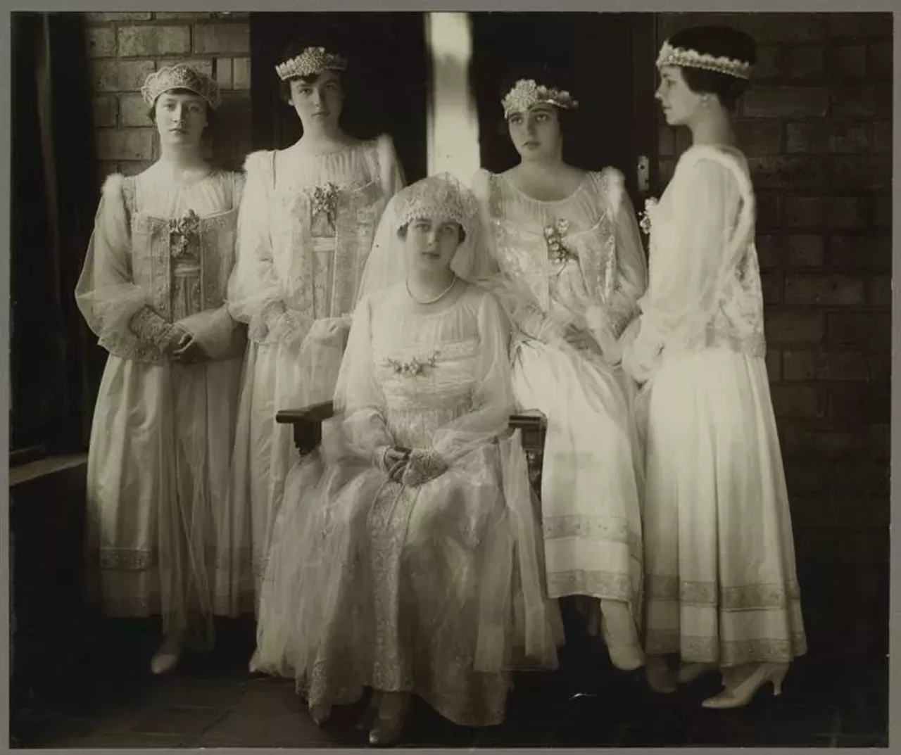 Eleanor Clay Ford and her bridesmaids. 1916.