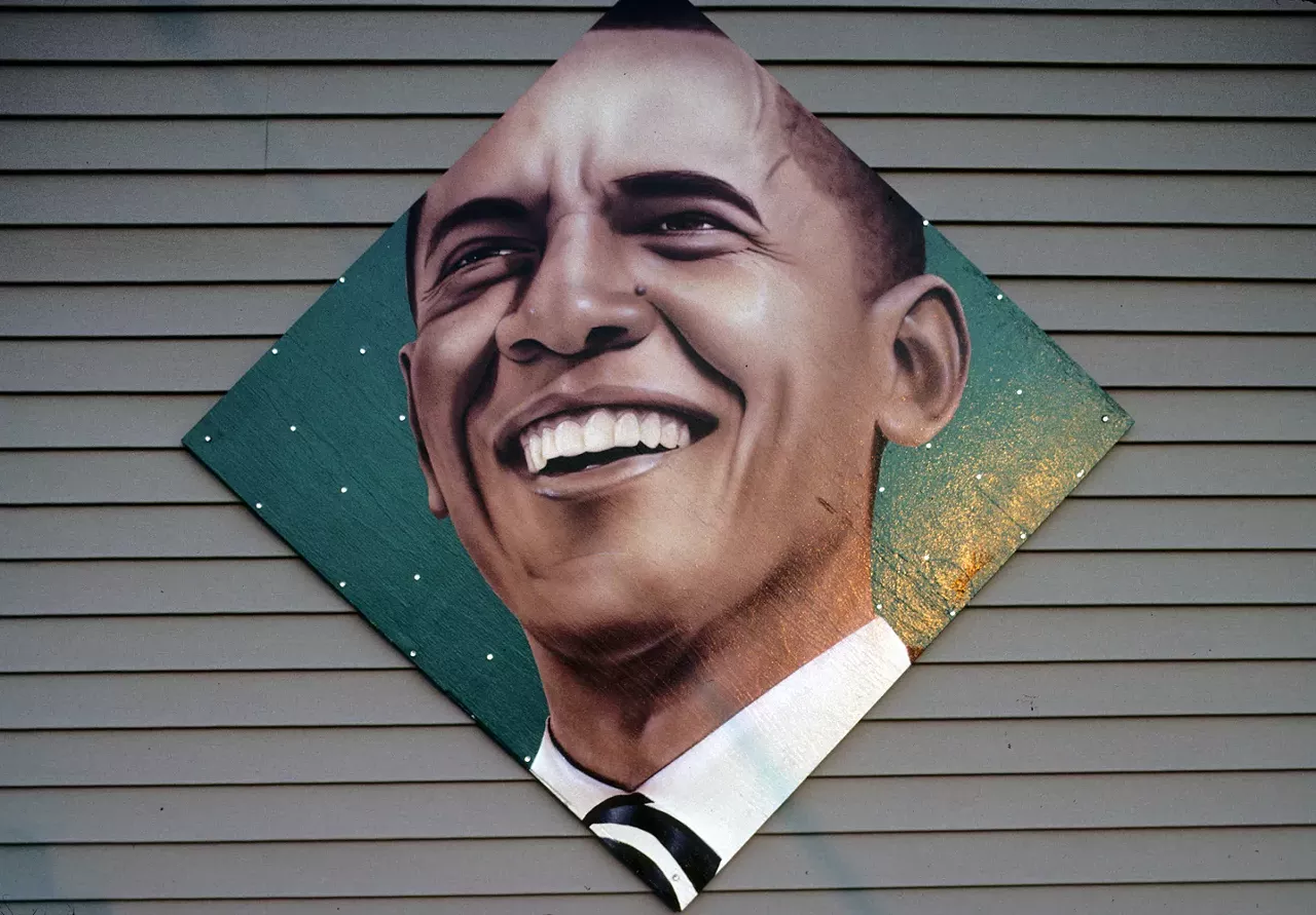 This very professional depiction of Obama was found in 2010 at MVP Bar and Grill, Grand River at Fernwood, Detroit.