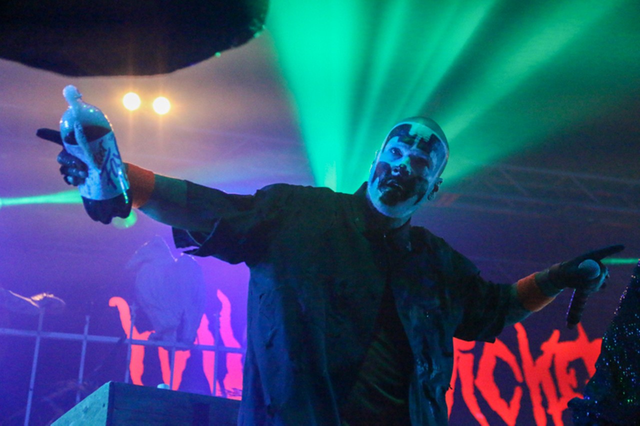 ICP&#146;s House Party Peep Show and Hallowicked acoustic live stream 
Saturday., Oct. 31, 9 p.m.-midnight; psychopathicrecords.com; Tickets are $66 and include access to all live streams. 
It might be a hot minute until we can bathe again in a fountain of Faygo, the sticky, carbonated &#151; and Detroit-created &#151; nectar of the gods, aka hip-hop clowns Insane Clown Posse. That's right: due to the coronavirus pandemic, ICP's annual blowout, Hallowicked, has been scaled down to a live-streamed, acoustic show this year. Welcome, the ICP live streaming service which airs content every Monday, Wednesday, and Saturday night offers a unique live show available to watch from 9 p.m.-midnight. ICP will be present themselves, doing podcasts, showing sick vids, and taking you on tours of locations that have played a part in ICP&#146;s history. Access to this service also includes a special Hallowicked acoustic performance, featuring Ouija Macc, Big Hoodoo, and Clownvis live from Violent J&#146;s house complete with concert-level staging on Halloween. Can we get a Whoop Whoop?  
Photo by Josh Justice