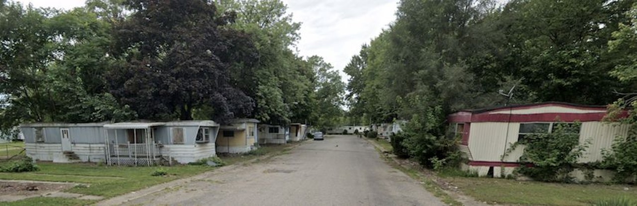 8 Mile (2002) 
A&L Mobile Home Park
20787 Schultes Ave., Warren
If you had one movie, would you shoot it in your hometown? Or would you go full Hollywood? Well, we think Eminem's knees may be weak and his arms may be heavy for carrying the city of Detroit at a time where people were scared to cross the film's namesake street. This thinly veiled quasi-autobiography about Eminem's rise in Detroit&#146;s hip-hop scene was shot in the place where it all went down. (&#147;Filmed on location in the 313&#148; as the ending credits proudly proclaim.) Not only does the movie feature a number of notable Motor City locations but it also brought local performers like Miz Korona, Proof (R.I.P.), and Obie Trice to the big screen. Among the locations near Detroit is the A&L Mobile Home Park where Rabbit aka Eminem lives with his troubled mother. The trailer park exists in Warren but was given the fictional name of 8 Mile Mobile Park because, 8 Mile, baby. (Fun fact: The rap battle scenes at the Shelter were not shot at the real Shelter, but rather a re-created set elsewhere in Detroit.)
Photo via GoogleMaps