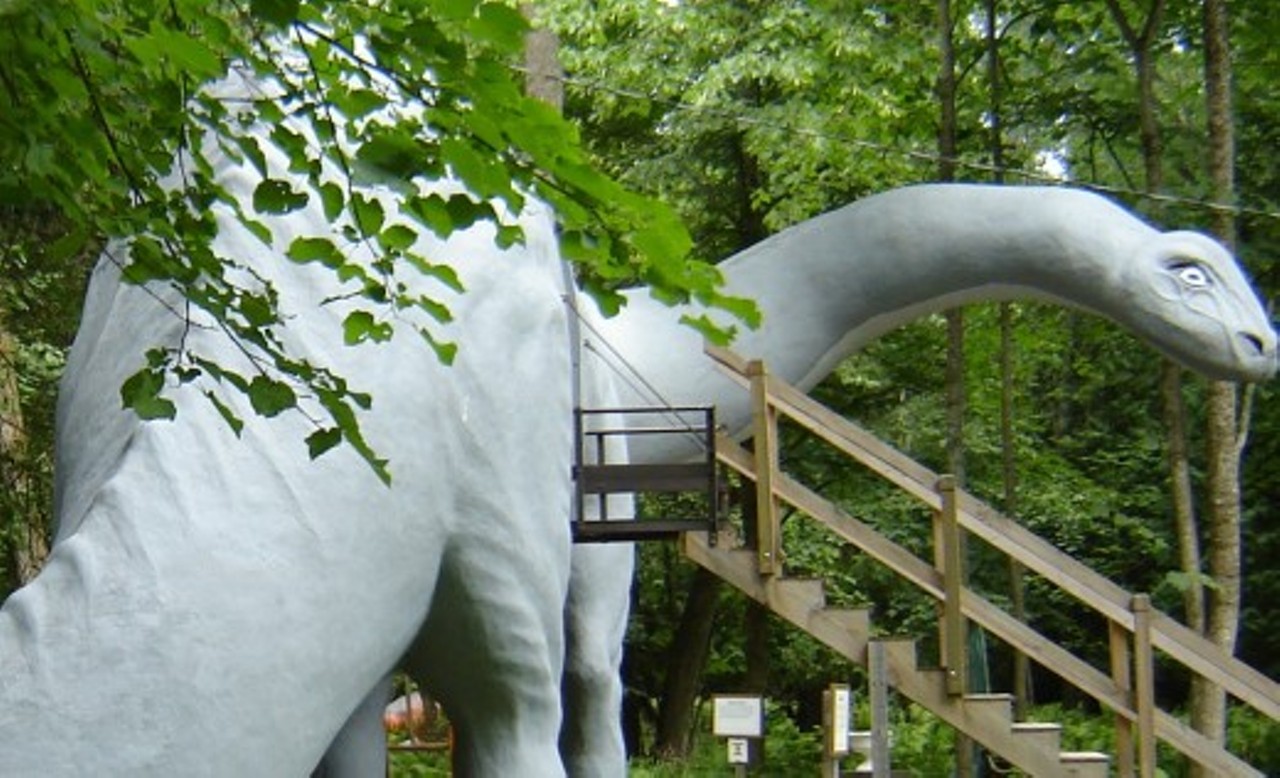 Dinosaur Gardens
Ossineke, MI
Ever wanted to know what it&#146;s like to be next to a real dinosaur ? The Dinosaur Gardens features life size dinosaurs. Also, the park has a natural cedar swamp and gives a realistic look at prehistoric times. Other activities include putt putt golf. 
Photo via roadtrippers.com