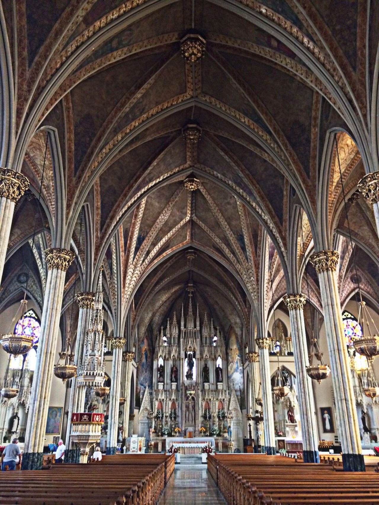 Sweetest Heart of Mary
This truly decadent Gothic Revival cathedral is the largest Catholic church in the city of Detroit. The vaulted ceilings are gorgeous, but the ornate stained glass is where its true beauty lies. 
4440 Russell St., Detroit; 313-831-6659
Photo via Flickr, Bryan DeBus