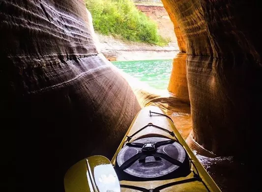 Caves of Miners Castle, Pictured Rocks National Lakeshore | These breathtaking views are only accessible by kayak. Photo: Facebook, Paddling Michigan