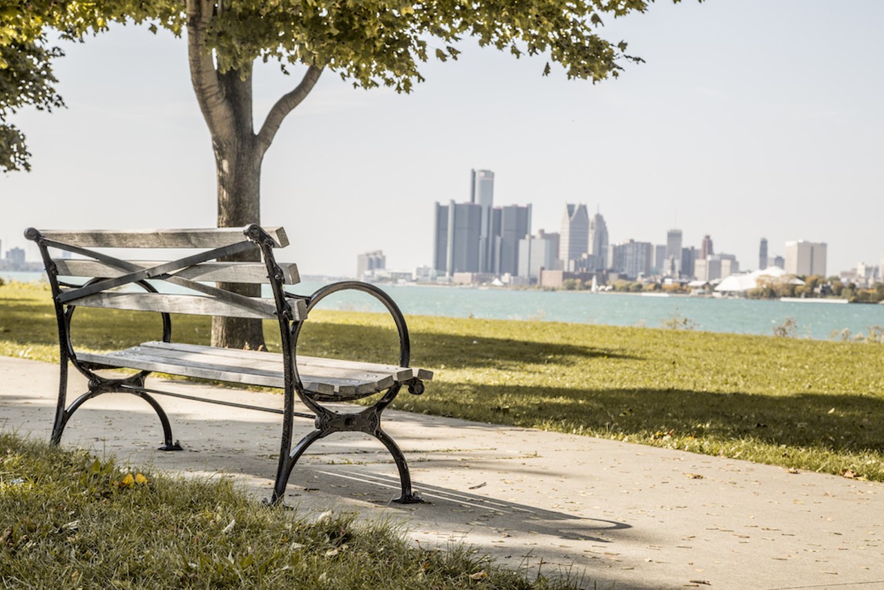 Belle Isle
Belle Isle Park entrance is located at the intersection of Jefferson Ave. and E. Grand Blvd.
A cruise through Belle Isle provides brief reprieve from being at home all winter and offers a stunning view of the Detroit skyline and some much beloved greenery. Plus, there are tons of free activities including the Belle Isle Aquarium, a museum, and a beach. 
Photo by Evan Gonzalez/DetroitStockCity.com