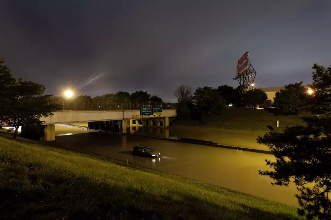 "Edsel Ford River, Supermoon Sewer Slam, 2014," Scott Hocking, 2014, pigment print. Detroit Institute of Arts