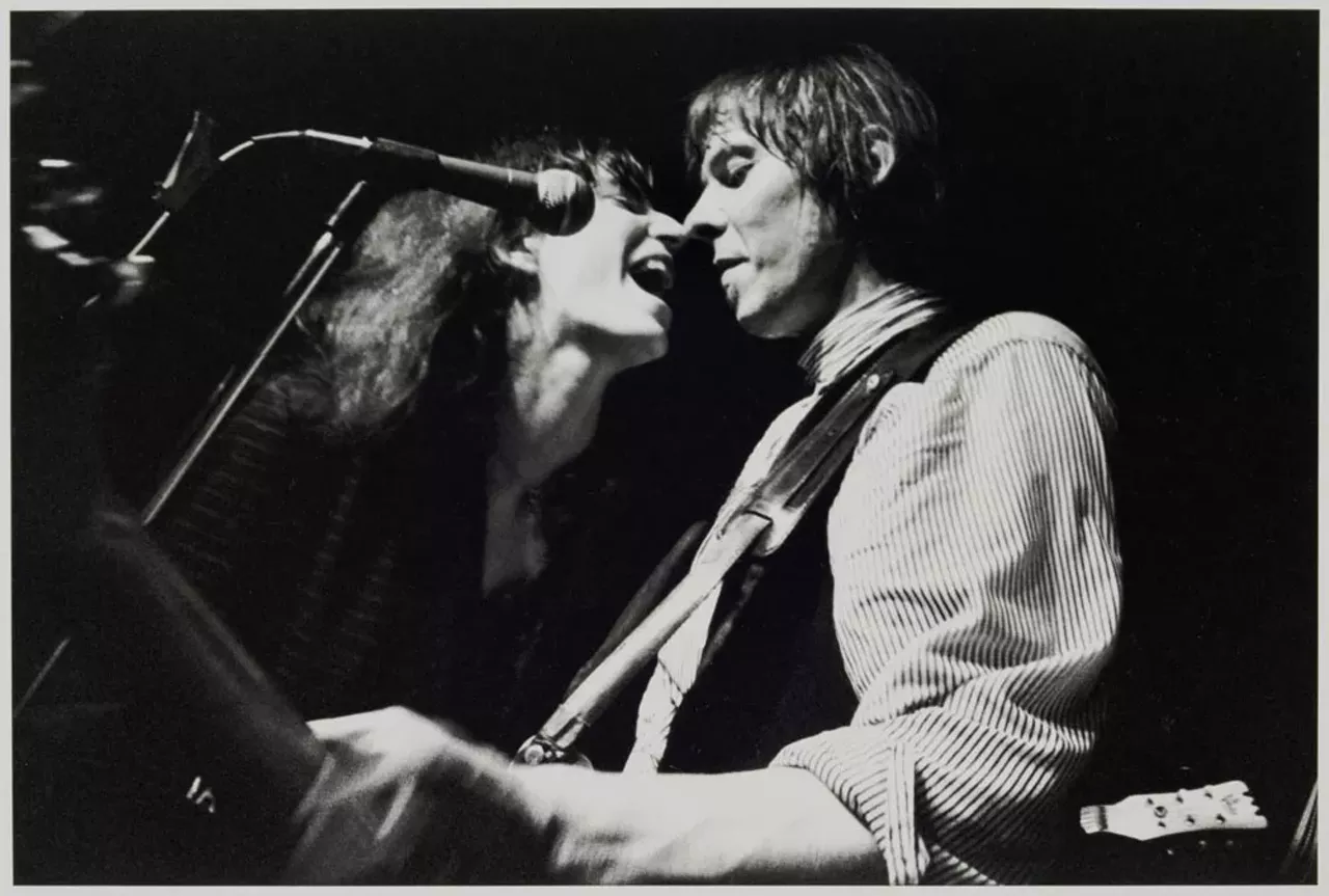 "Patti Smith and Fred Sonic Smith, New Miami Bar, 1980," Sue Rynski, 1980, gelatin silver print. Detroit Institute of Arts