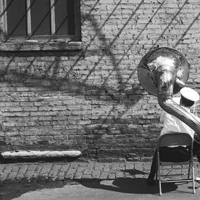 Tuba and beer - "What makes this shot for me, what really gets me every time, is the full glass of beer down in the corner. It just looks like a good glass."