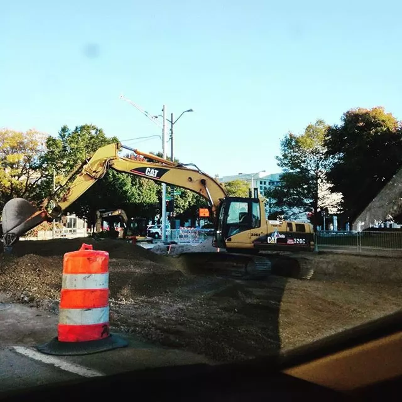 Construction sites You might end up unknowingly making out in front of an orange cone and caution tape with the amount of construction going on downtown. Thanks M-1 rails for making Woodward a living hell to drive down. (Photo courtesy of Instagram user shaunautumn)