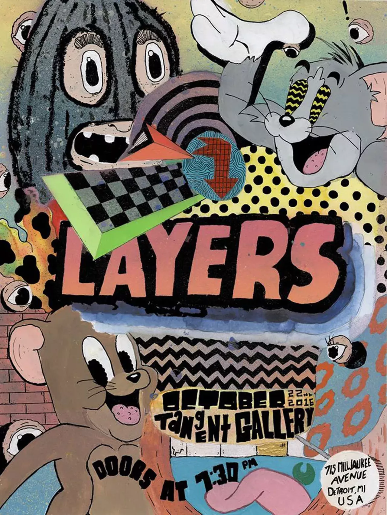 Saturday, 10/22 LAYERS @ Tangent Gallery LAYERS, an exhibition of LAYERED Visual Art & LAYERED Music, is set to &#147;be an enchanting evening where concept and process collide.&#148; Visual artists featured in the show are from all over the world, from Germany to the Motor City. Local musicians will be featured, including Sir Blackmoore, the Picassos, Electric Space Odyssey, and Scientific Sunshine. It is not just an art exhibition, it is also a competition. The judges are the guests, who will decide which artist has earned $100. The show begins at 7:30 p.m.; 715 E. Milwaukee St., Detroit; tangentgallery.com; Those 18+ are welcome; Admission is $8.