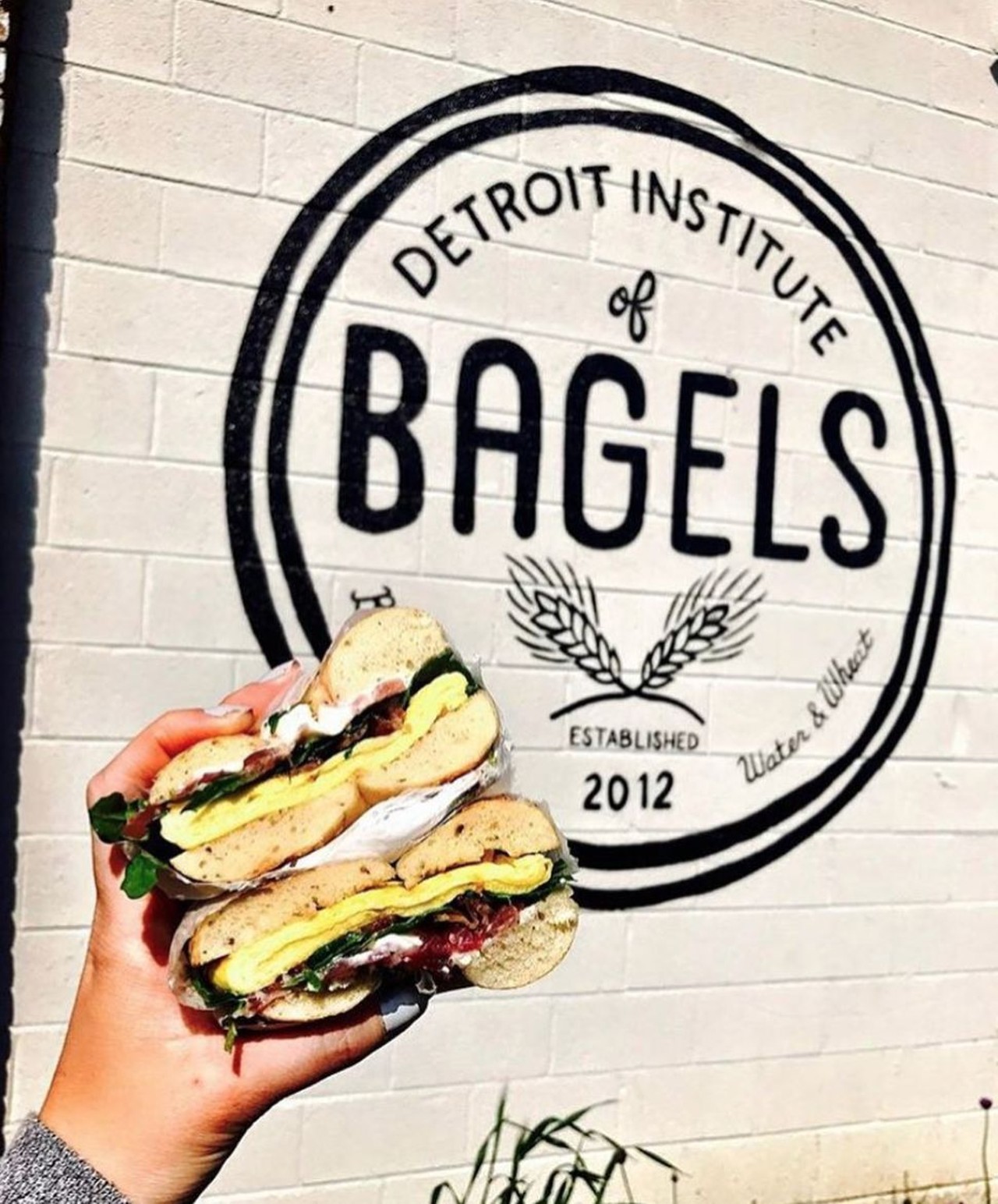 Detroit Institute of Bagels 
1236 Michigan Ave., Detroit; 313-444-9342
Head baker Ben Newman makes up to 600 bagels fresh daily &#151; many of them are made into delicious breakfast sandwiches or smothered in sumptious schmear &#151; there&#146;s even a bagel dog option. 
Photo via Instagram, Detroit Institute of Bagels.