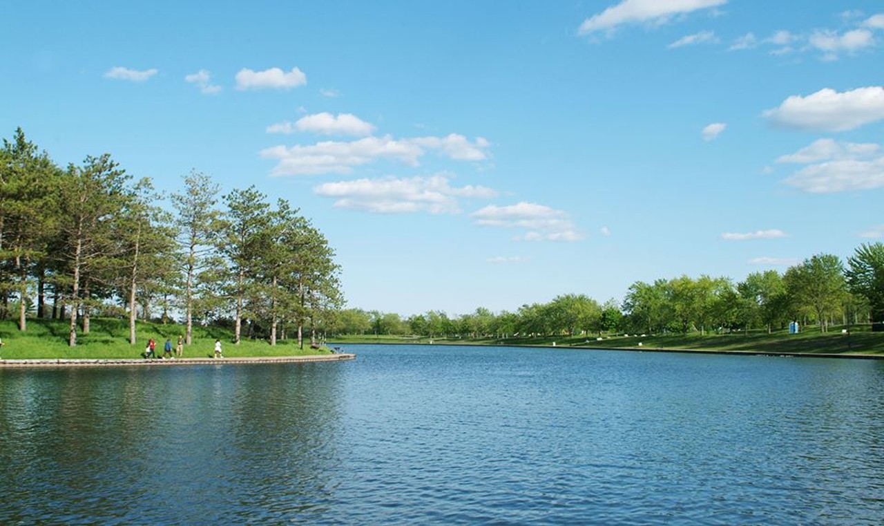 Camp Dearborn
50 minutes
1700 General Motors Rd., Milford; campdearborn.com
Though it&#146;s owned by the city of Dearborn, this 626-acre park is actually located in Milford. It contains several lakes and ponds, along with a half-mile swimming beach. 
Photo via Camp Dearborn/Facebook