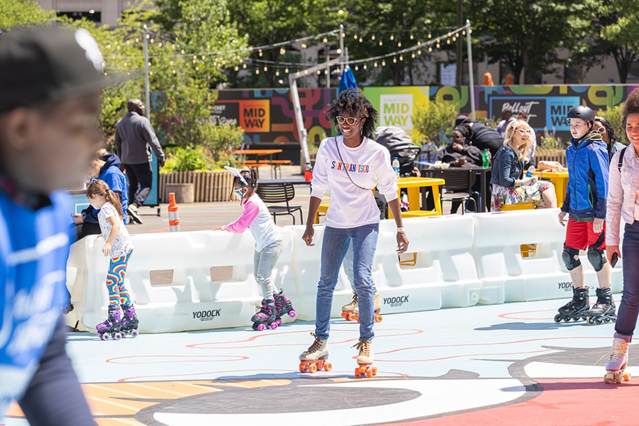 Monroe Street Midway
With construction on downtown’s Monroe Blocks development delayed, Bedrock Detroit has brought back its Monroe Street Midway to activate the site. The outdoor roller skating rink and basketball returns, along with DJ entertainment and the addition of a new miniature golf course this year. The activities are open to adults age 21 and older from 8-11 p.m. on Fridays and Saturdays. 
32 Monroe St., Detroit; deckedoutdetroit.com/midway.