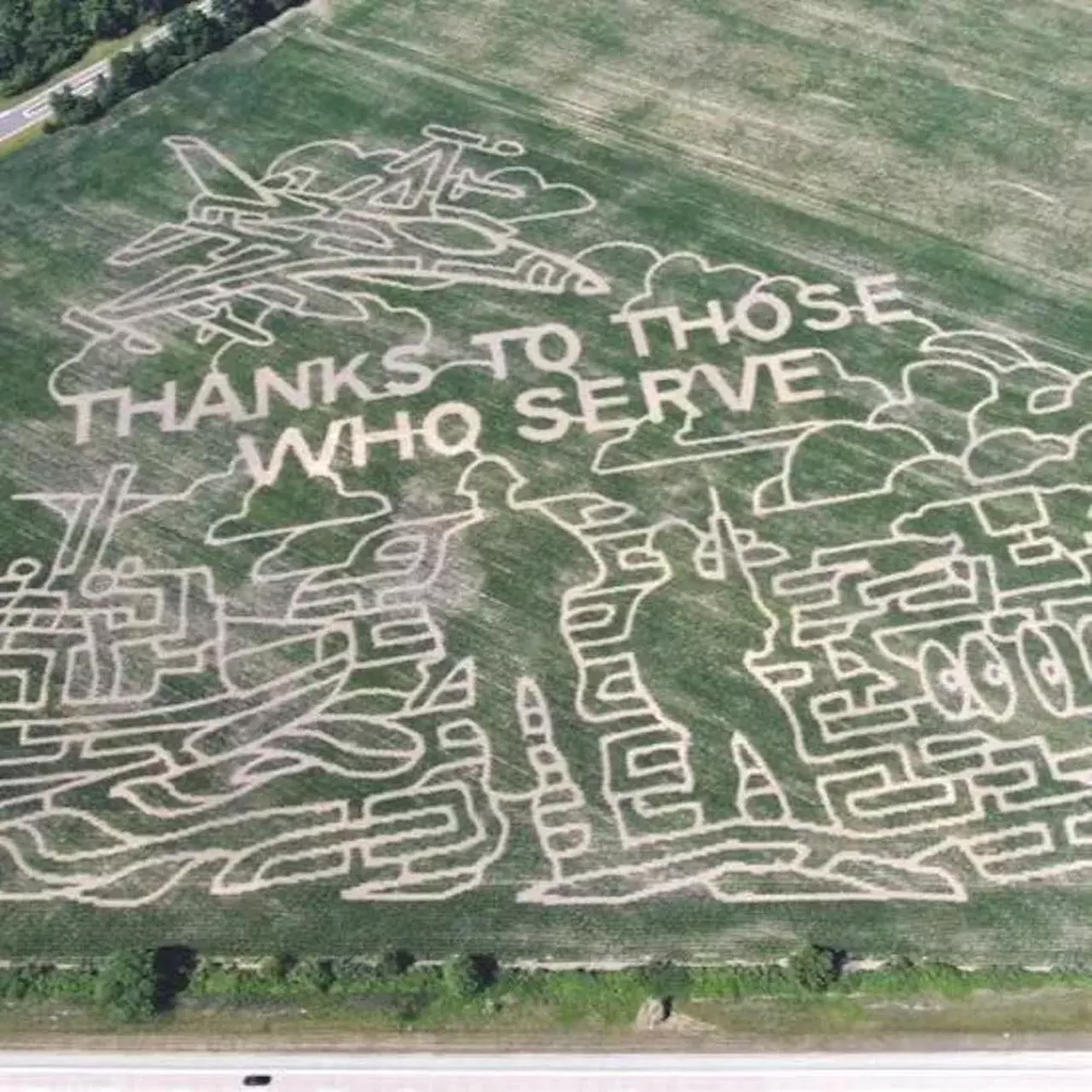 Farmer J&#146;s World Record Corn Maze 16405 Pherdun Rd., Dundee; 734-717-2376; cornmazefun.net This one is for the troops, y&#146;all. No, really. This Dundee-based maze broke two Guinness World Records in 2010 for world&#146;s longest corn maze path and world&#146;s biggest, coming in at 10.5 miles. This year&#146;s intricate design reads &#147;Thanks to those who serve&#148; complete with a soldier and fighter jet. Photo via World Record Corn Maze/Facebook