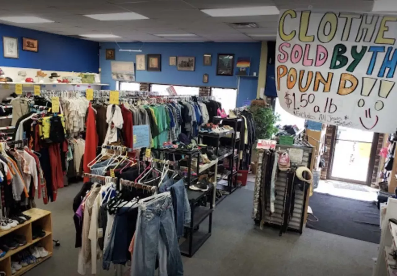  Finders Keepers Thrift Store 15000 E. Nine Mile Rd.,Eastpointe, Michigan; 586-541-8816 If you've got $1.50 to spare, you can score a an entire outfit. Finders Keepers Thrift offers a unique way to shop by selling clothes by the pound. Photo via Yelp, Kelly Pierce 