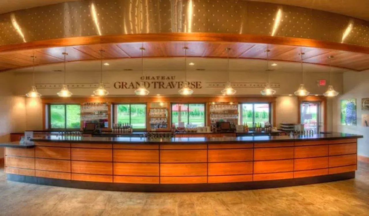 Chateau Grand Traverse 12239 Center Rd., Traverse City; 231-938-6120; cgtwines.com In a normal year, Chateau Grand Traverse vineyards yield over 700 tons. Despite the massive grape growth, this vineyard grows sustainably by planting green cover crops to combat erosion and uses local compost to fertilize their crops. Photo via Google Maps