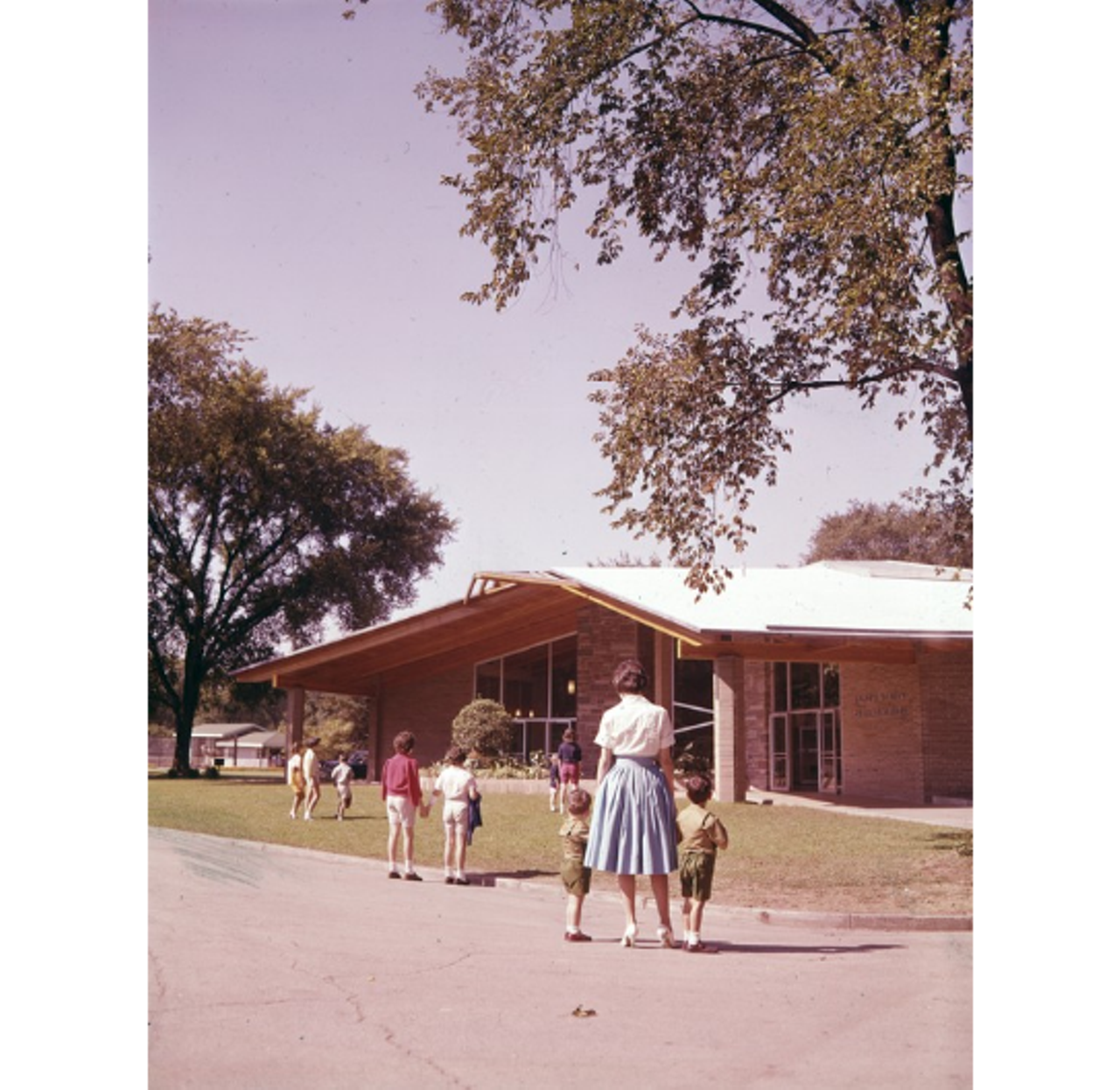 Walking into the Holden Museum. (Circa 1960)