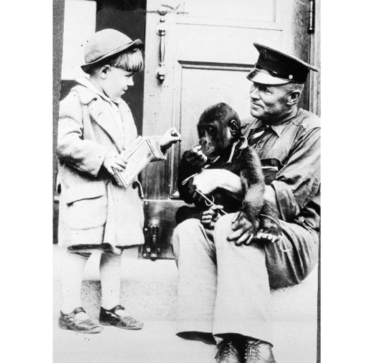 Another child petting an animal. (Date unknown)