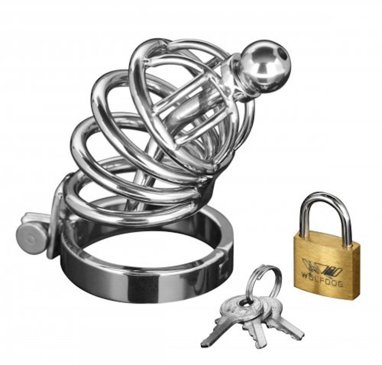 For those who need to behave themselves &#151; and who also rarely lose their keys 
Asylum 4-Ring Locking Chastity Cage, $109.99
Janet's Dungeon, 2317 Fort St., Wyandotte; 734-285-2609; janetsdungeon.com
Have you been touching yourself a bit too much? No, we know, there's no such thing, but for those who lack control and want someone else to take over, welcome this device, which will lock your little &#151; or big &#151; Houdini up so you can focus on, well, more pressing matters. The Asylum Chastity Cage is stainless steel and curves for your curve with a removable cap at the tip. Now, here's where things get tricky: The kit comes with a lock and key set so you can eventually free your peen, which you will absolutely want to do at some point. For an added challenge, you could ask your quarantine partner to hide a few around the house. Just, for the love of god, don't forget where they are or do anything to piss off the key hider. 
Photo via chakrubs.com
